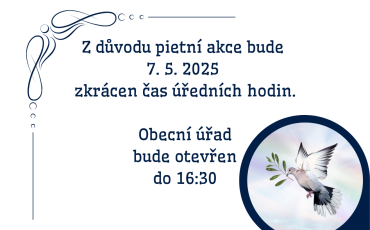 Změna úředních hodin Zkrácení úředních hodin