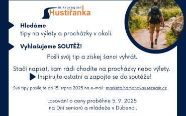 Pozvánka Hledáme tipy na výlety a procházky
