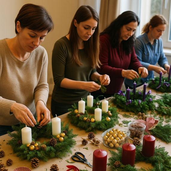 Zdobení adventních věnců
