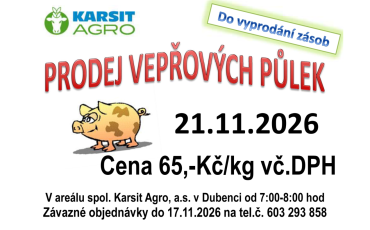 Prodej vepřových půlek