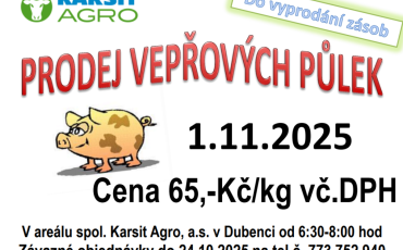 Prodej vepřových půlek